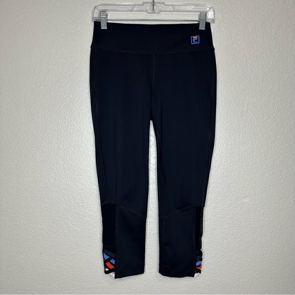 Fila Sport Women’s Black Yoga Workout Exercise Capri Leggings